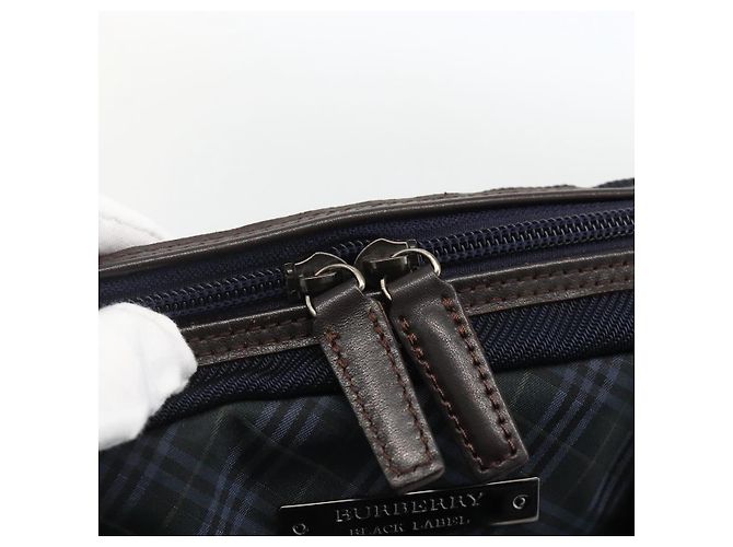 Borsa da lavoro Burberry Black Label 2 vie Nero Argento Auth mr2251 - vista 19