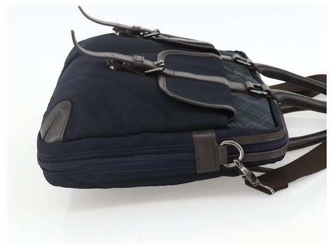 Borsa da lavoro Burberry Black Label 2 vie Nero Argento Auth mr2251 - vista 4