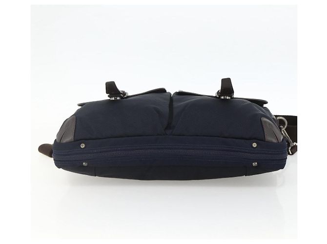 Borsa da lavoro Burberry Black Label 2 vie Nero Argento Auth mr2251 - vista 5