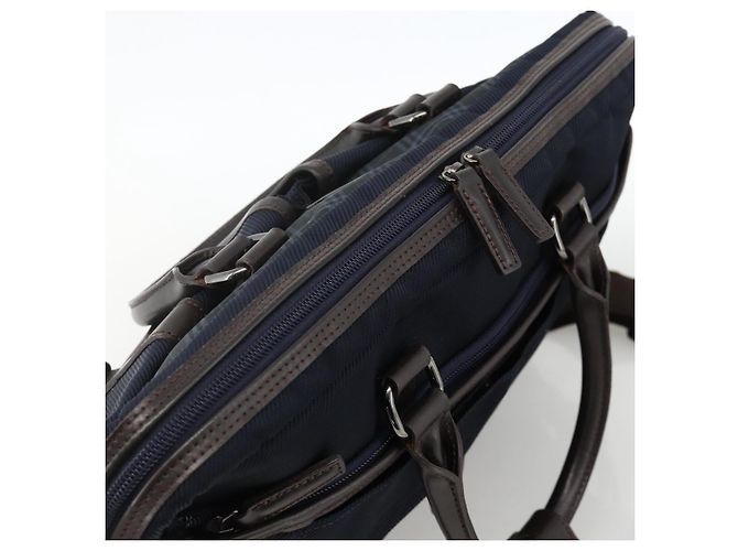 Borsa da lavoro Burberry Black Label 2 vie Nero Argento Auth mr2251 - vista 6