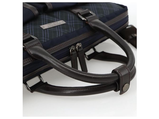Borsa da lavoro Burberry Black Label 2 vie Nero Argento Auth mr2251 - vista 7