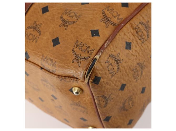 Borsa Boston Vicetos Logogram MCM in pelle PVC marrone e oro Auth mr2119 D'oro - vista 15