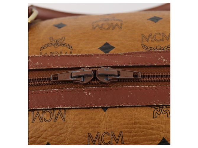 Borsa Boston Vicetos Logogram MCM in pelle PVC marrone e oro Auth mr2119 D'oro - vista 17