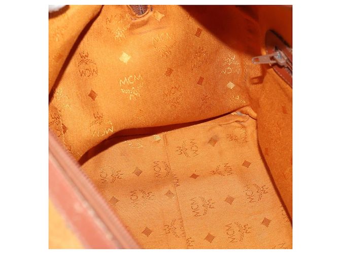 Borsa Boston Vicetos Logogram MCM in pelle PVC marrone e oro Auth mr2119 D'oro - vista 19
