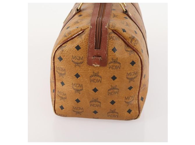Borsa Boston Vicetos Logogram MCM in pelle PVC marrone e oro Auth mr2119 D'oro - vista 3