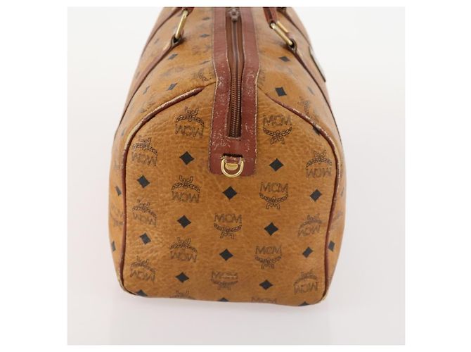 Borsa Boston Vicetos Logogram MCM in pelle PVC marrone e oro Auth mr2119 D'oro - vista 4