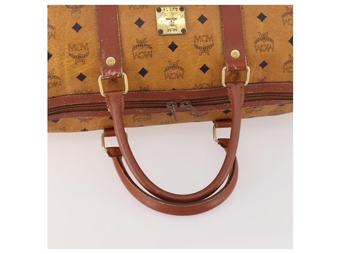 Borsa Boston Vicetos Logogram MCM in pelle PVC marrone e oro Auth mr2119 D'oro - vista 7