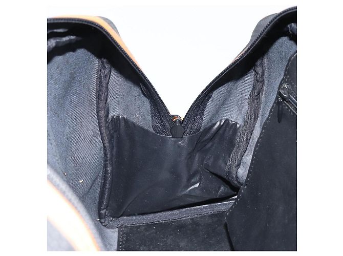 SAINT LAURENT Borsa a Mano PVC Tela Nera Oro Auth fm5269 Nero D'oro - vista 19
