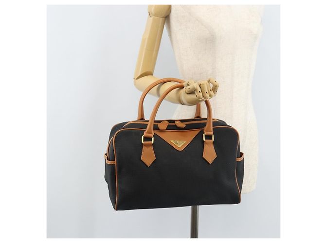 SAINT LAURENT Borsa a Mano PVC Tela Nera Oro Auth fm5269 Nero D'oro - vista 21