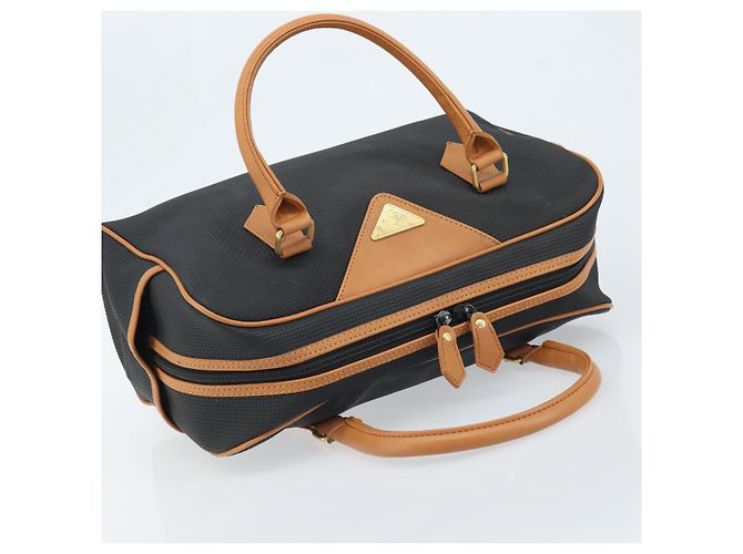 SAINT LAURENT Borsa a Mano PVC Tela Nera Oro Auth fm5269 Nero D'oro - vista 6