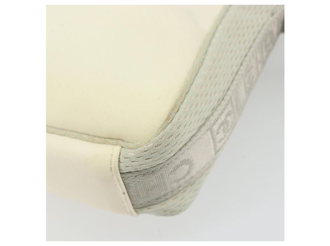 Borsa a Spalla Camelia Linea Sport CHANEL Nylon Bianco CC Auth YKZ1607A - vista 15