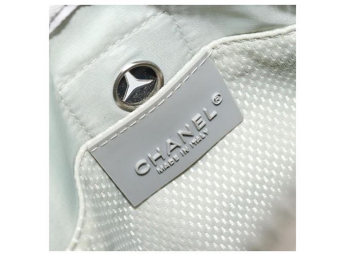 Borsa a Spalla Camelia Linea Sport CHANEL Nylon Bianco CC Auth YKZ1607A - vista 17