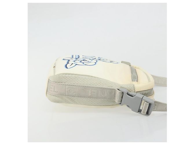 Borsa a Spalla Camelia Linea Sport CHANEL Nylon Bianco CC Auth YKZ1607A - vista 3