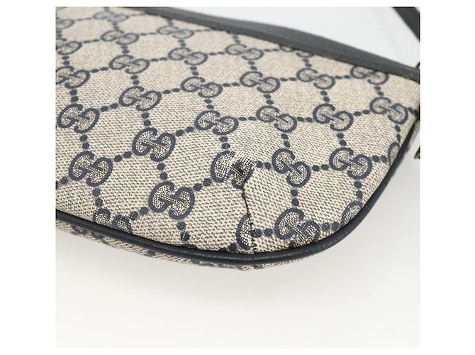 Gucci Borsa a Spalla GG Supreme PVC Navy Gold Auth YKZ1592 D'oro Blu navy - vista 16