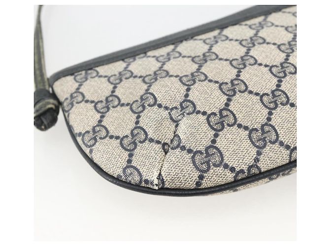 Gucci Borsa a Spalla GG Supreme PVC Navy Gold Auth YKZ1592 D'oro Blu navy - vista 17