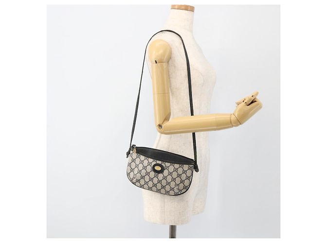 Gucci Borsa a Spalla GG Supreme PVC Navy Gold Auth YKZ1592 D'oro Blu navy - vista 23