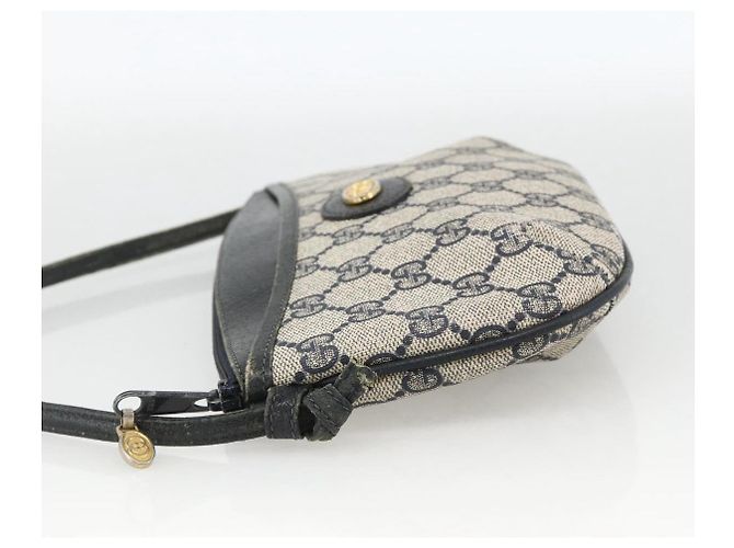 Gucci Borsa a Spalla GG Supreme PVC Navy Gold Auth YKZ1592 D'oro Blu navy - vista 3