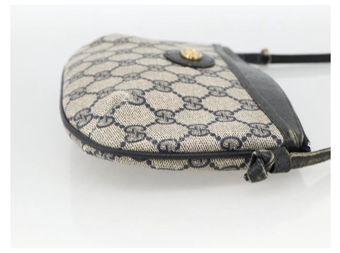 Gucci Borsa a Spalla GG Supreme PVC Navy Gold Auth YKZ1592 D'oro Blu navy - vista 4