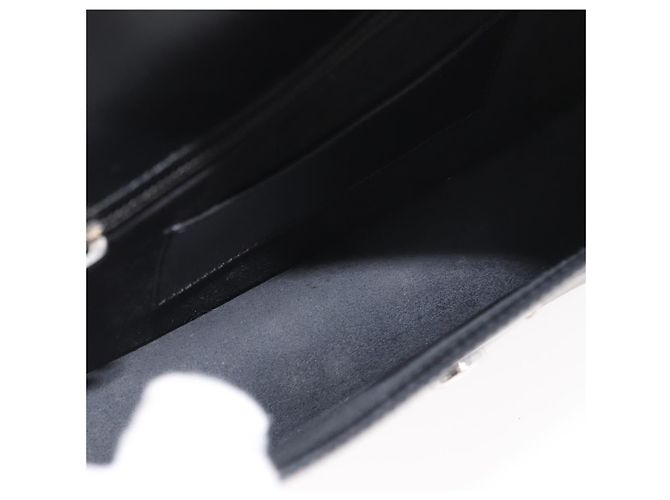 LOEWE Borsa Clutch Anagram in Pelle Nera Argento Auth BA11869 Nero - vista 10