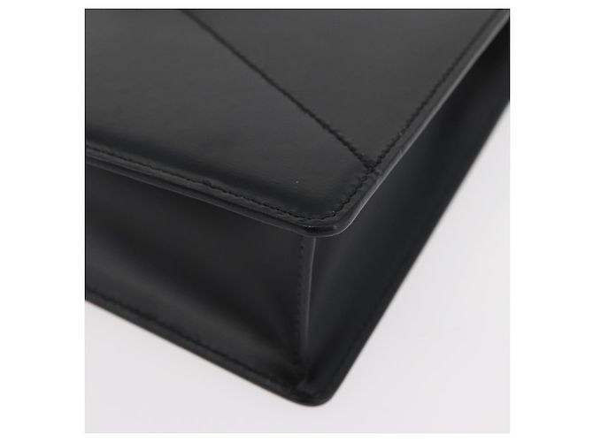 LOEWE Borsa Clutch Anagram in Pelle Nera Argento Auth BA11869 Nero - vista 14