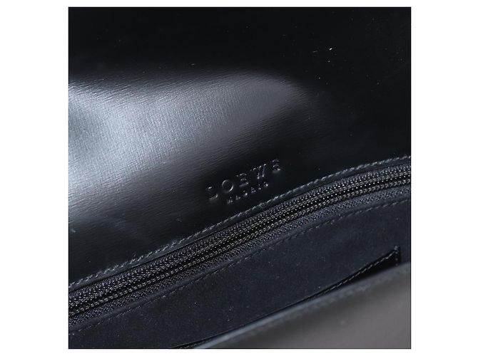 LOEWE Borsa Clutch Anagram in Pelle Nera Argento Auth BA11869 Nero - vista 17