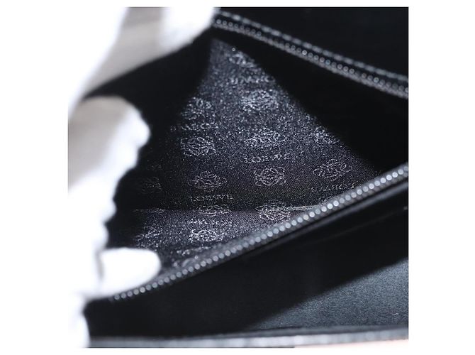 LOEWE Borsa Clutch Anagram in Pelle Nera Argento Auth BA11869 Nero - vista 21