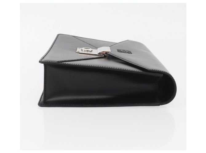 LOEWE Borsa Clutch Anagram in Pelle Nera Argento Auth BA11869 Nero - vista 3