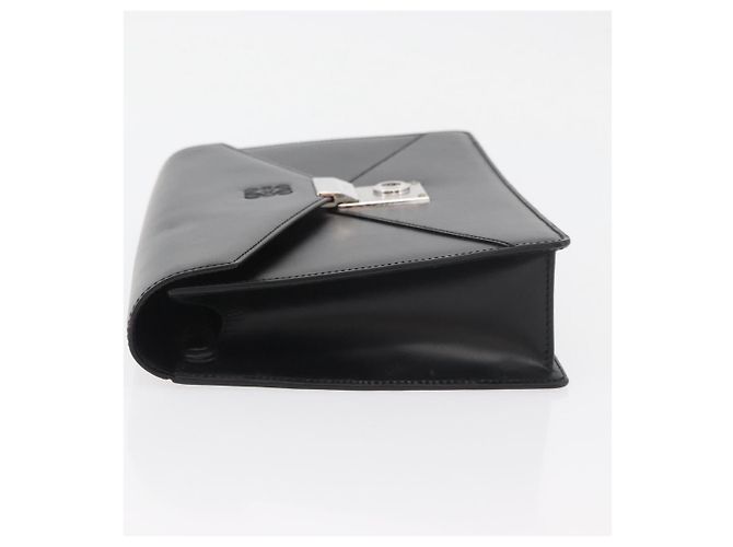 LOEWE Borsa Clutch Anagram in Pelle Nera Argento Auth BA11869 Nero - vista 4