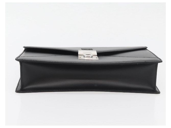 LOEWE Borsa Clutch Anagram in Pelle Nera Argento Auth BA11869 Nero - vista 6