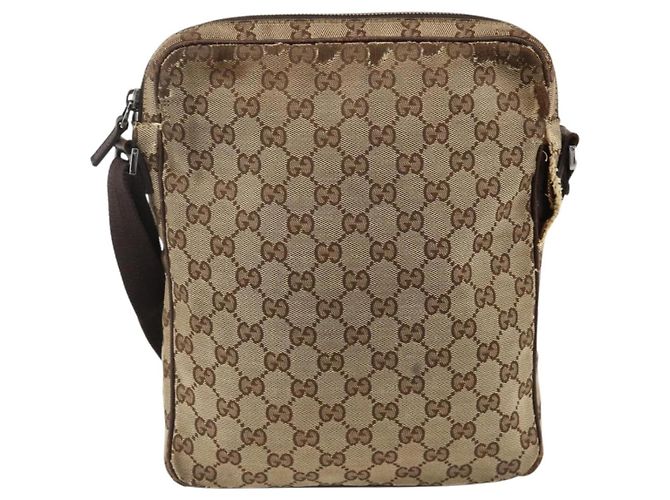 Borsa a Spalla GG Supreme Gucci Beige Argento 92551 Auth INZ071 - vista 2