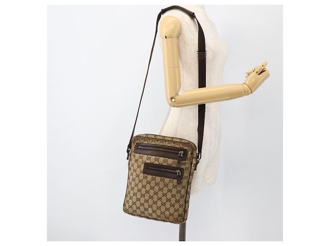 Borsa a Spalla GG Supreme Gucci Beige Argento 92551 Auth INZ071 - vista 26