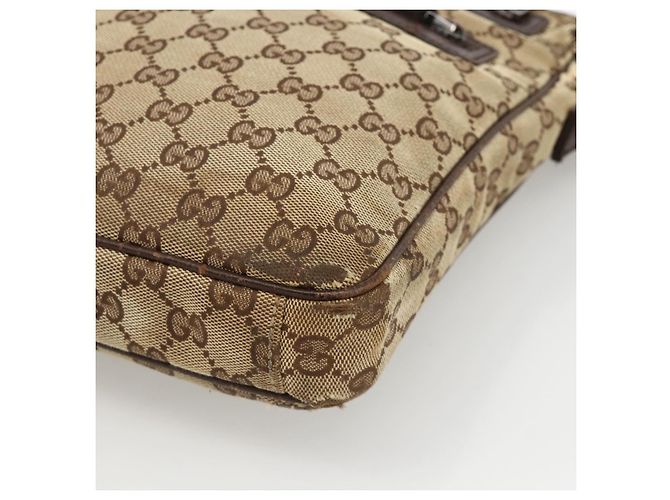 Borsa a Spalla GG Supreme Gucci Beige Argento 92551 Auth INZ071 - vista 8