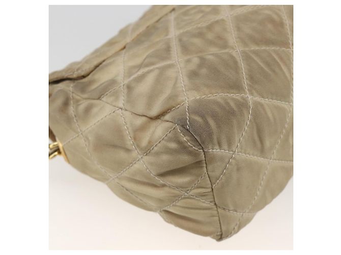 Borsa a Spalla con Catena Prada in Nylon Beige Oro Auth bs34265 D'oro - vista 10