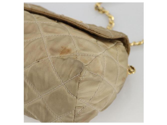 Borsa a Spalla con Catena Prada in Nylon Beige Oro Auth bs34265 D'oro - vista 14