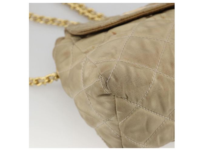 Borsa a Spalla con Catena Prada in Nylon Beige Oro Auth bs34265 D'oro - vista 15