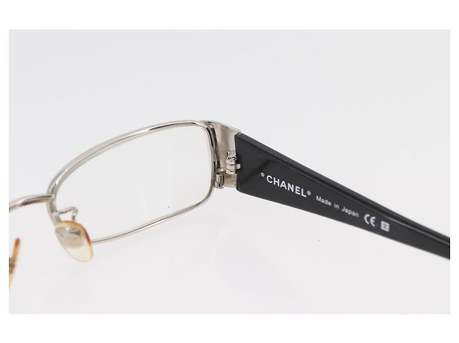 Gafas CHANEL plástico metal 3 Set Gris Negro CC Auth bs34338 Castaño - vista 16