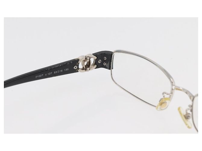 Gafas CHANEL plástico metal 3 Set Gris Negro CC Auth bs34338 Castaño - vista 24