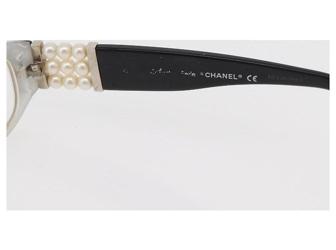 Gafas CHANEL plástico metal 3 Set Gris Negro CC Auth bs34338 Castaño - vista 8