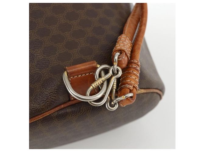 Céline Borsa a spalla in tela Macadam CELINE in pelle PVC marrone e oro Auth BAZ797 D'oro - vista 10