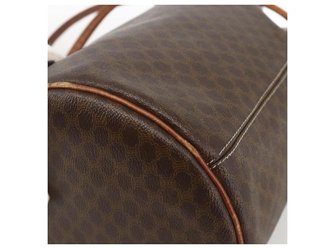 Céline Borsa a spalla in tela Macadam CELINE in pelle PVC marrone e oro Auth BAZ797 D'oro - vista 15