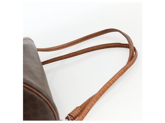 Céline Borsa a spalla in tela Macadam CELINE in pelle PVC marrone e oro Auth BAZ797 D'oro - vista 7