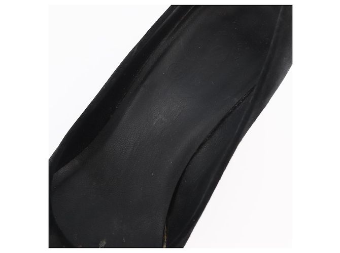 CHANEL Décolleté in Camoscio 36 1/2 C Nero CC Auth 174628A - vista 12