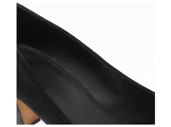 CHANEL Décolleté in Camoscio 36 1/2 C Nero CC Auth 174628A - vista 14