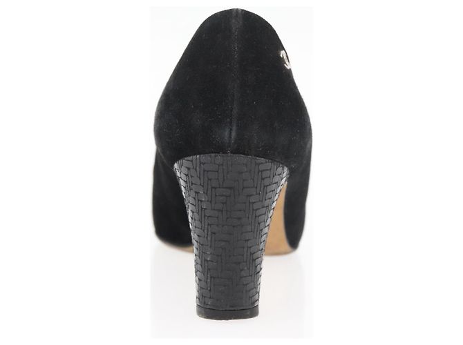 CHANEL Décolleté in Camoscio 36 1/2 C Nero CC Auth 174628A - vista 17