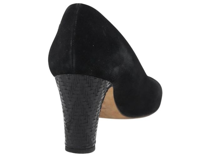 CHANEL Décolleté in Camoscio 36 1/2 C Nero CC Auth 174628A - vista 21