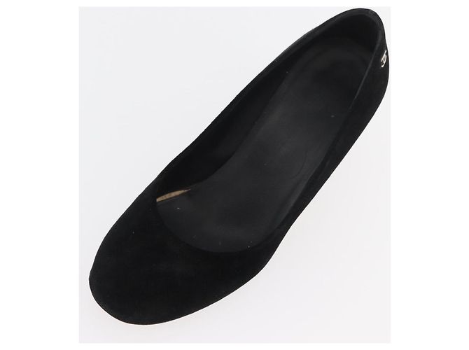 CHANEL Décolleté in Camoscio 36 1/2 C Nero CC Auth 174628A - vista 25