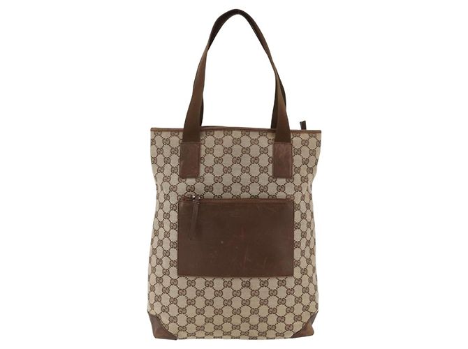 GUCCI GG Canvas Tote Bag Beige Silber 28892 Auth AMZ559 - Ansicht 13