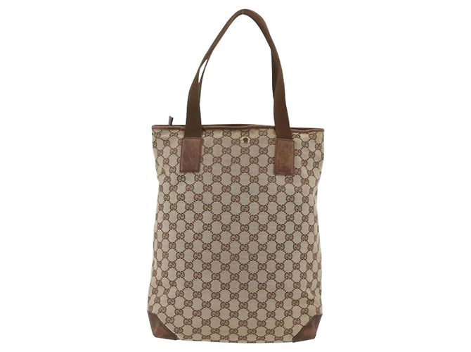 GUCCI GG Canvas Tote Bag Beige Silber 28892 Auth AMZ559 - Ansicht 2