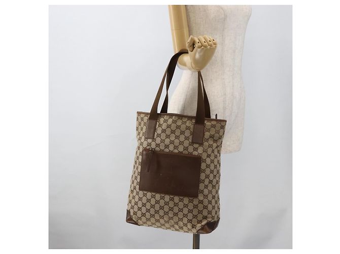 GUCCI GG Canvas Tote Bag Beige Silber 28892 Auth AMZ559 - Ansicht 23