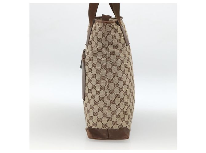 GUCCI GG Canvas Tote Bag Beige Silber 28892 Auth AMZ559 - Ansicht 4